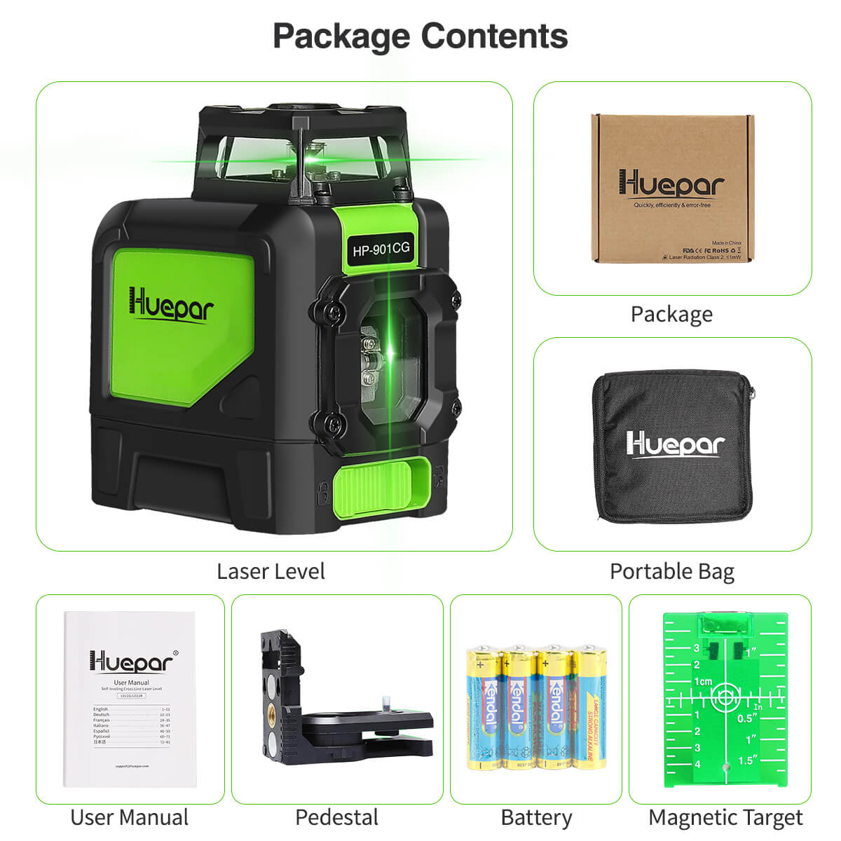 Huepar 901CG HUEPAR CA - Laser Level