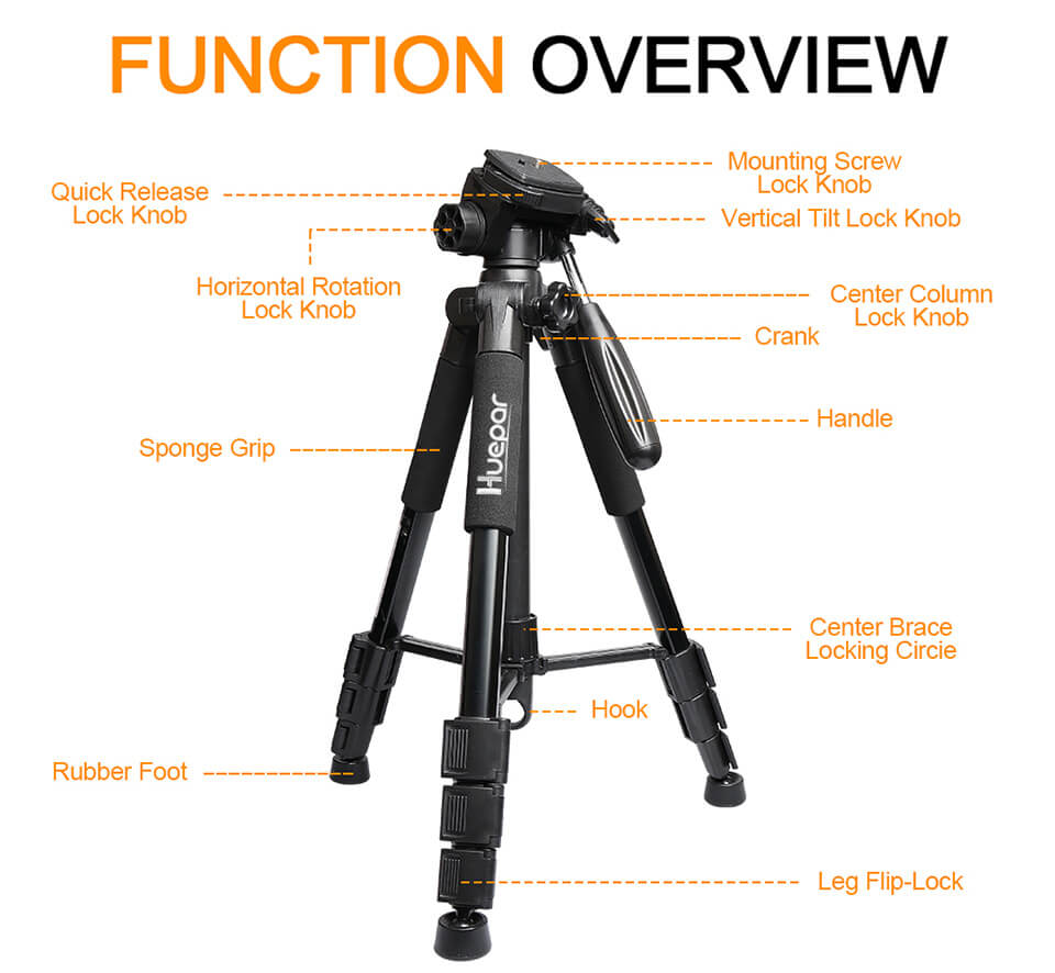 Huepar TPD14 - 56"/142CM Adjustable Tripod HUEPAR CA - Laser Level