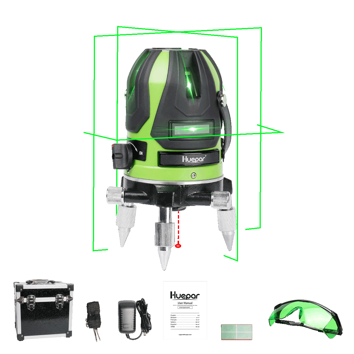 Huepar 6141G Laser level with Down Plumb Dot