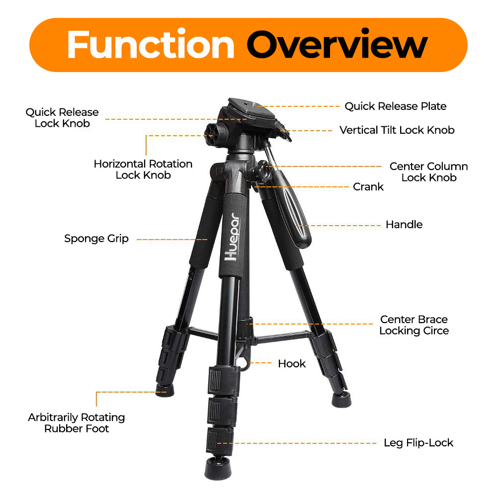 Huepar TPD14 - 56"/142CM Adjustable Tripod
