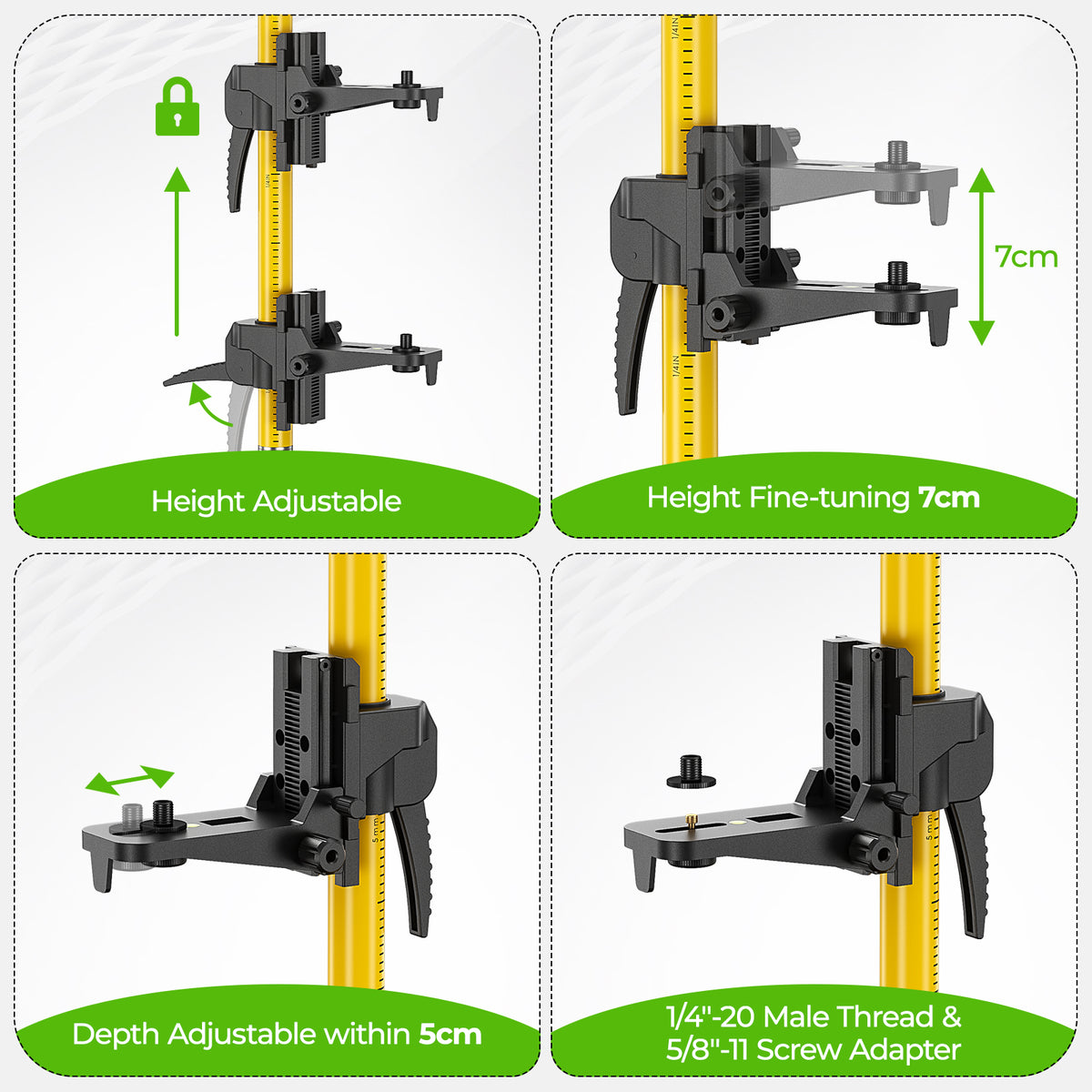 Huepar LP36 - 12 Ft./3.7m Telescoping Pole
