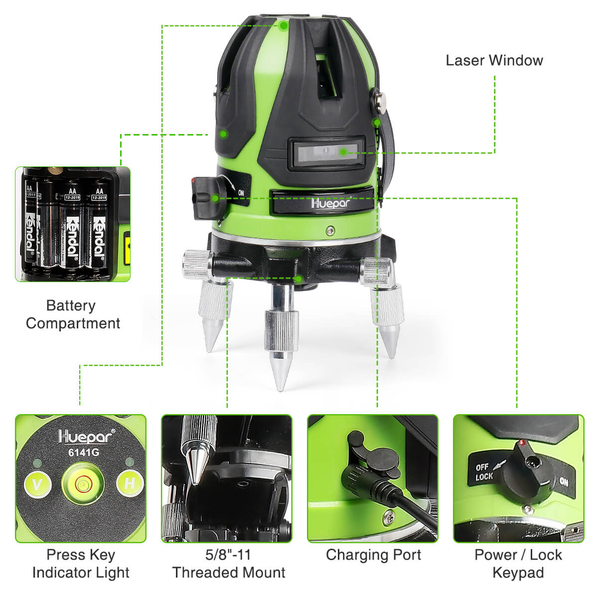 Huepar 6141G HUEPAR CA - Laser Level