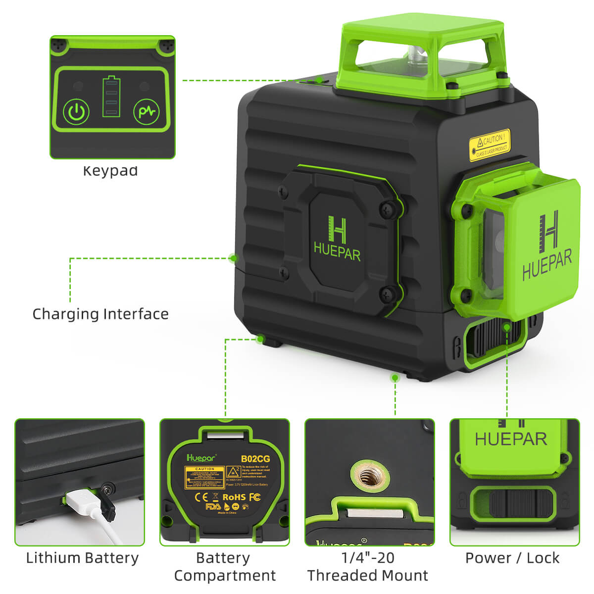 Huepar B02CG HUEPAR CA - Laser Level