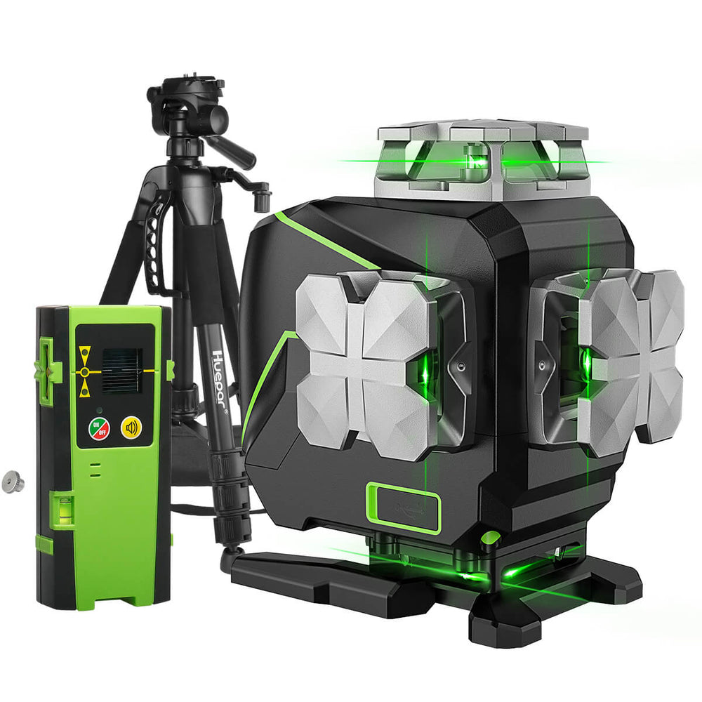 HUEPAR S04CG - LCD Cross Line Self-Leveling Laser Level - 4x360° Laser ...