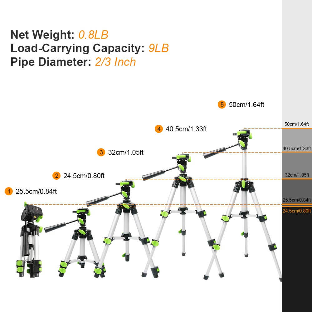 Huepar TPD05 - 19.7"/50CM Lightweight Aluminum Tripod HUEPAR CA - Laser Level