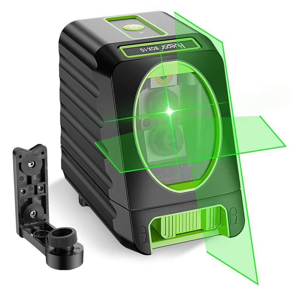 Huepar BOX1G -  45m Outdoor Green Cross Line Self-leveling Laser Level with Vertical Beam Spread Covers of 150°