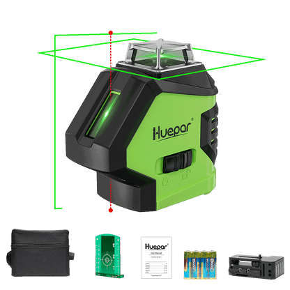 Huepar 621CG Laser level with 2 Plumb Dots