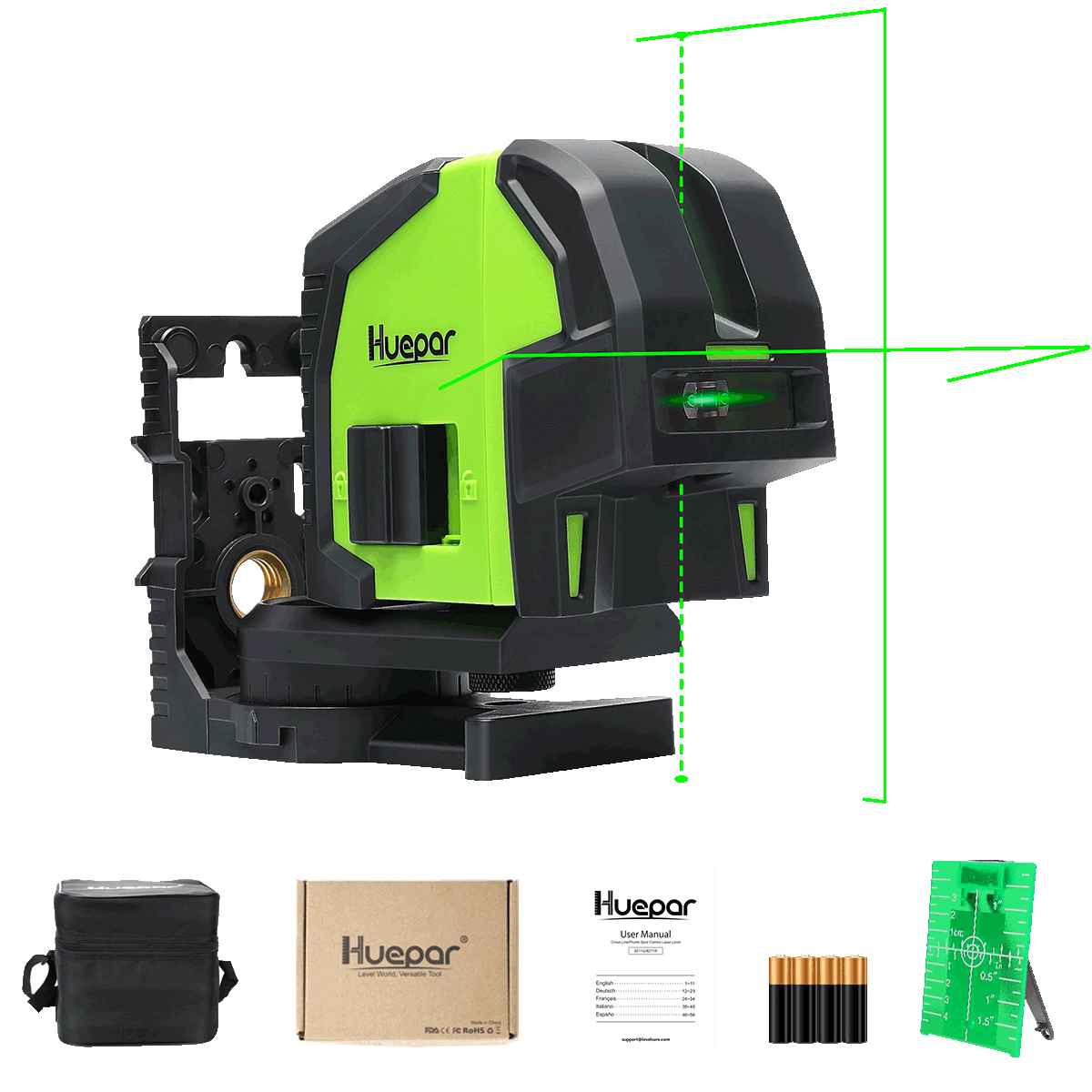 Huepar 8211G  Laser Level with 2 Plumb Dots