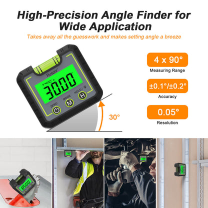 Huepar AG01 - Inclinomètre à jauge d'angle de niveau numérique 