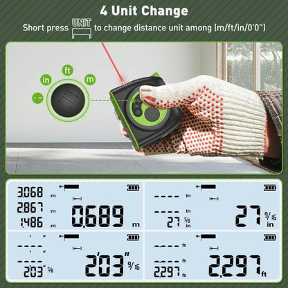 Huepar DT30 - 60M Laser Tape Measure Digital Distance Meter - HUEPAR US