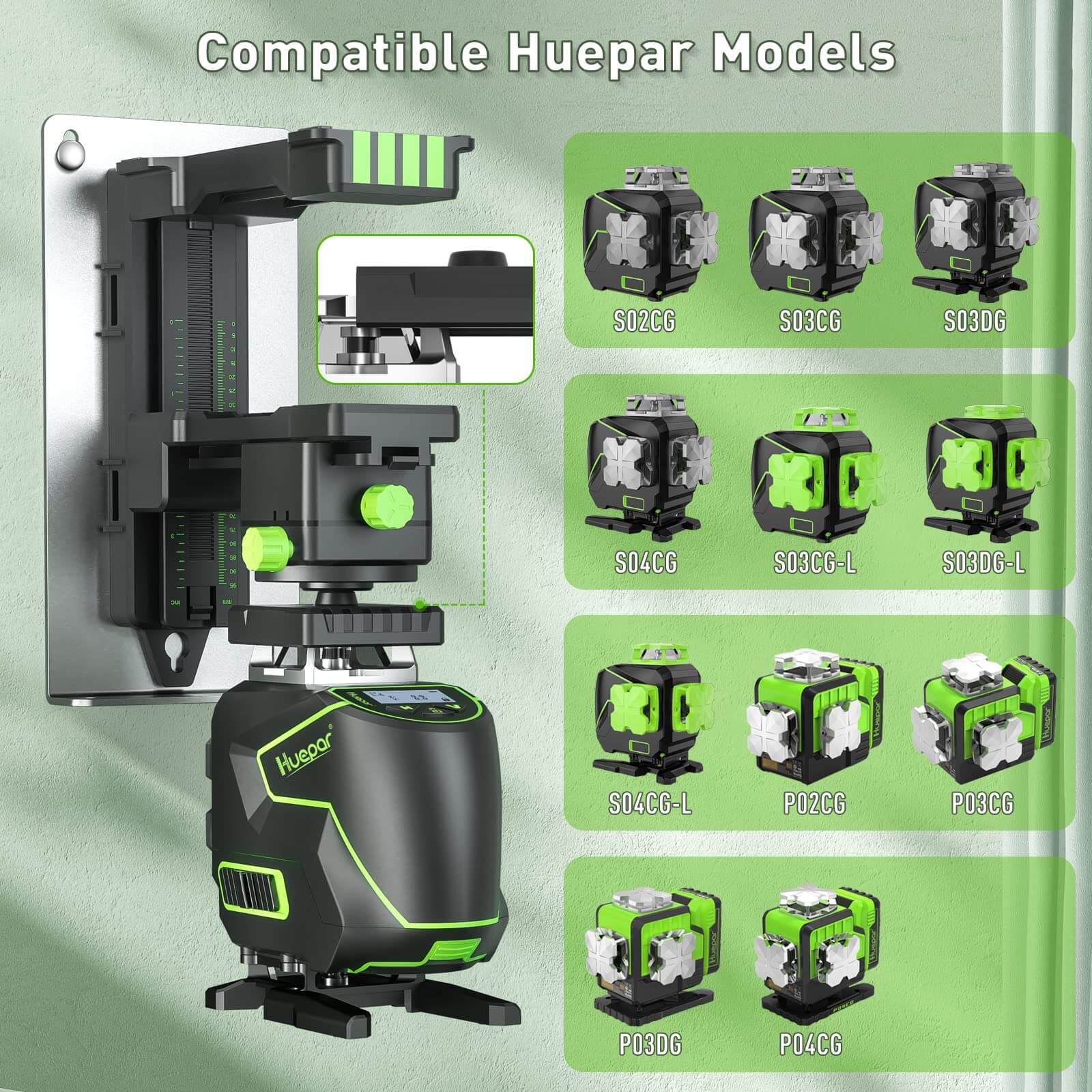 Huepar PV11+ Fine tuning Bracket Adapter HUEPAR US - Laser Level